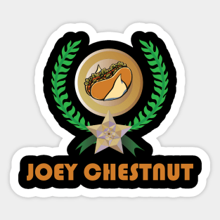 Indulge in Victory with the Iconic Joey Chestnut T-Shirt Print: A Celebration of Competitive Eating Excellence Sticker